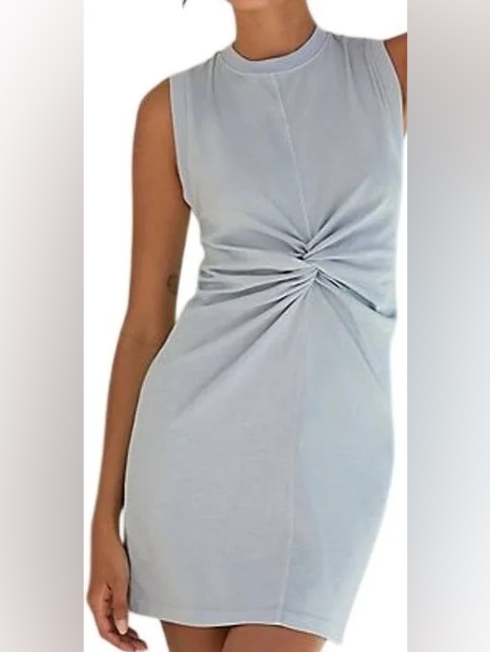 l*space Light Blue Twist-Front Mini Dress